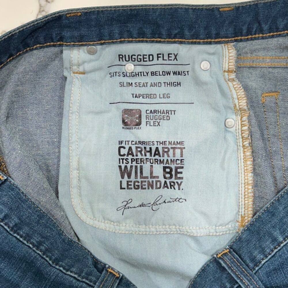 Carhartt Rugged Flex Straight Fit Jeans 42x30 Mens Dark Wash - Picture 3 of 9